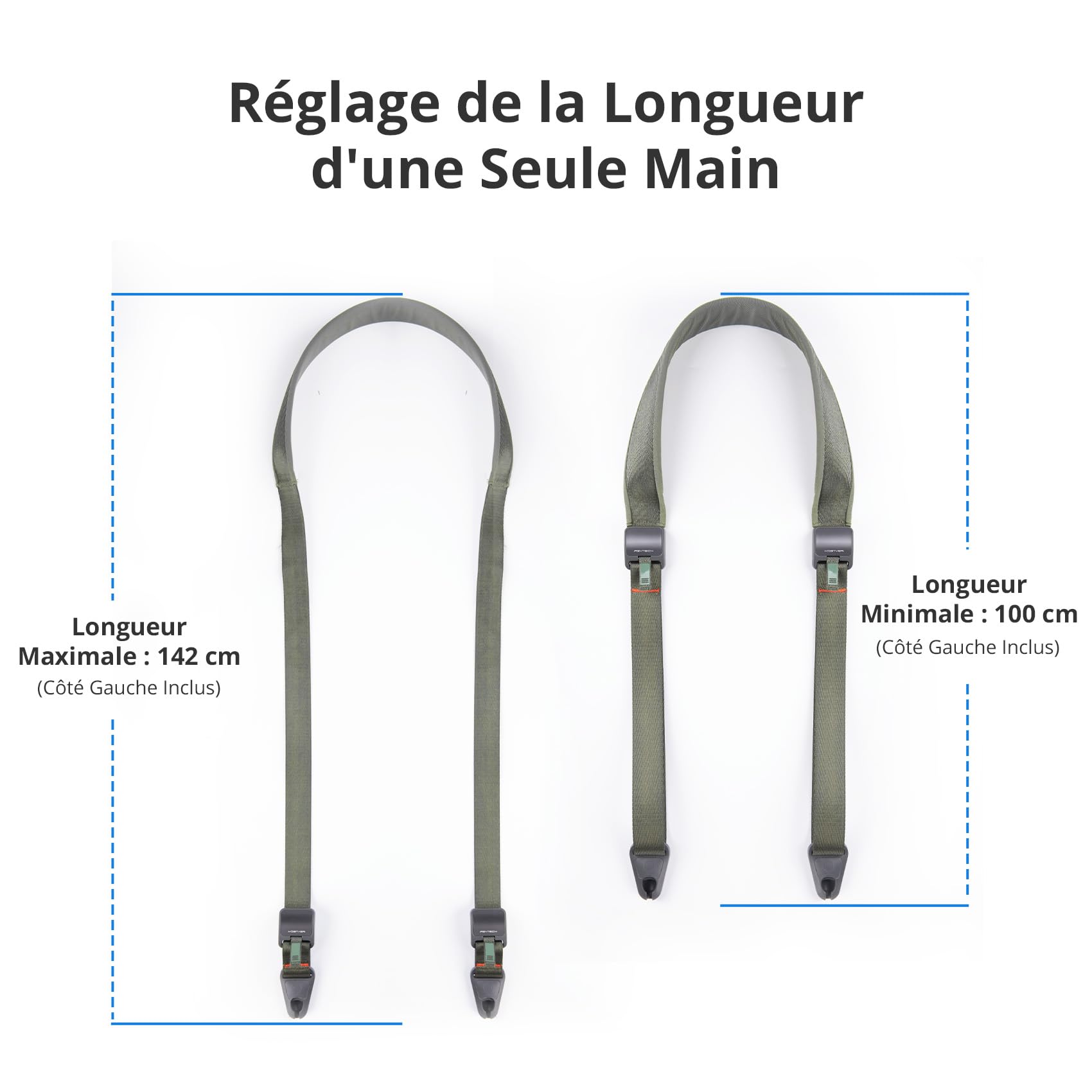 PGYTECH Bandoulière pour Appareil Photo Sling Sangles d'Appareil Photo pour Photographes Boucles De Dégagement Rapide Réglables pour Dslr Slr Sangle De Cou pour Appareil Photo-Bleu