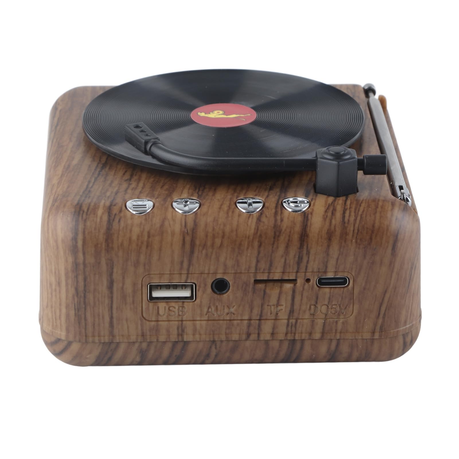 Tbest Mini Reproductor de Discos de Vinilo Retro, Altavoz Inalámbrico con, Subwoofer de Alta Definición, Caja de Voz, Tocadiscos y Accesorios