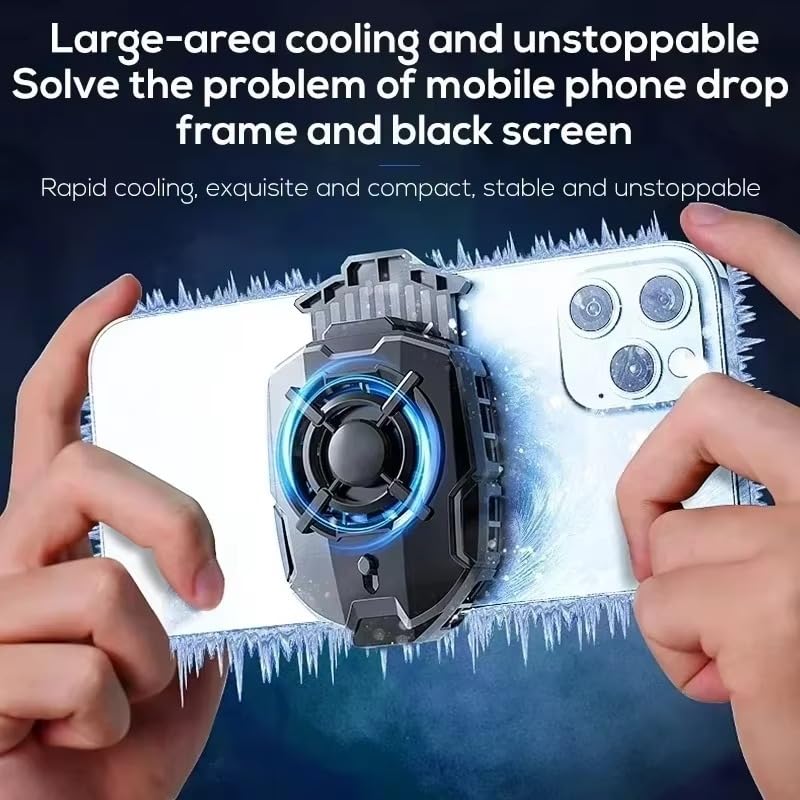 Image of BKN Fast Cooling X Memo DLA7 Mobile Cooler with Blue Light Adjustable Portable Gaming Semiconductor Cooling Radiator for Gaming, Live Streaming with 2 Speed Gears
