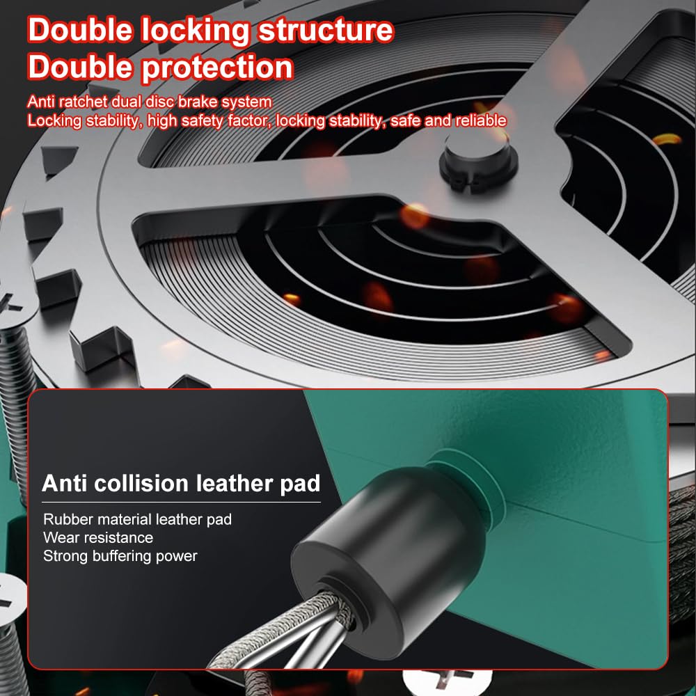 Lotvic Antichute a Rappel Automatique 10m, Dispositif Anti Chute a Rappel Automatique, Ligne de Vie Auto-Rétractable, Harnais de Securite Anti Chute Professionnel, Charge Maximale 150 kg