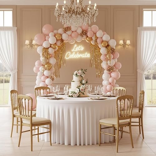 Miniatura 96 de Mantel redondo de 60 pulgadas blanco con borde elástico – Mantel ajustado sin arrugas y lavable para mesa redonda de 5 pies, mantel reutilizable