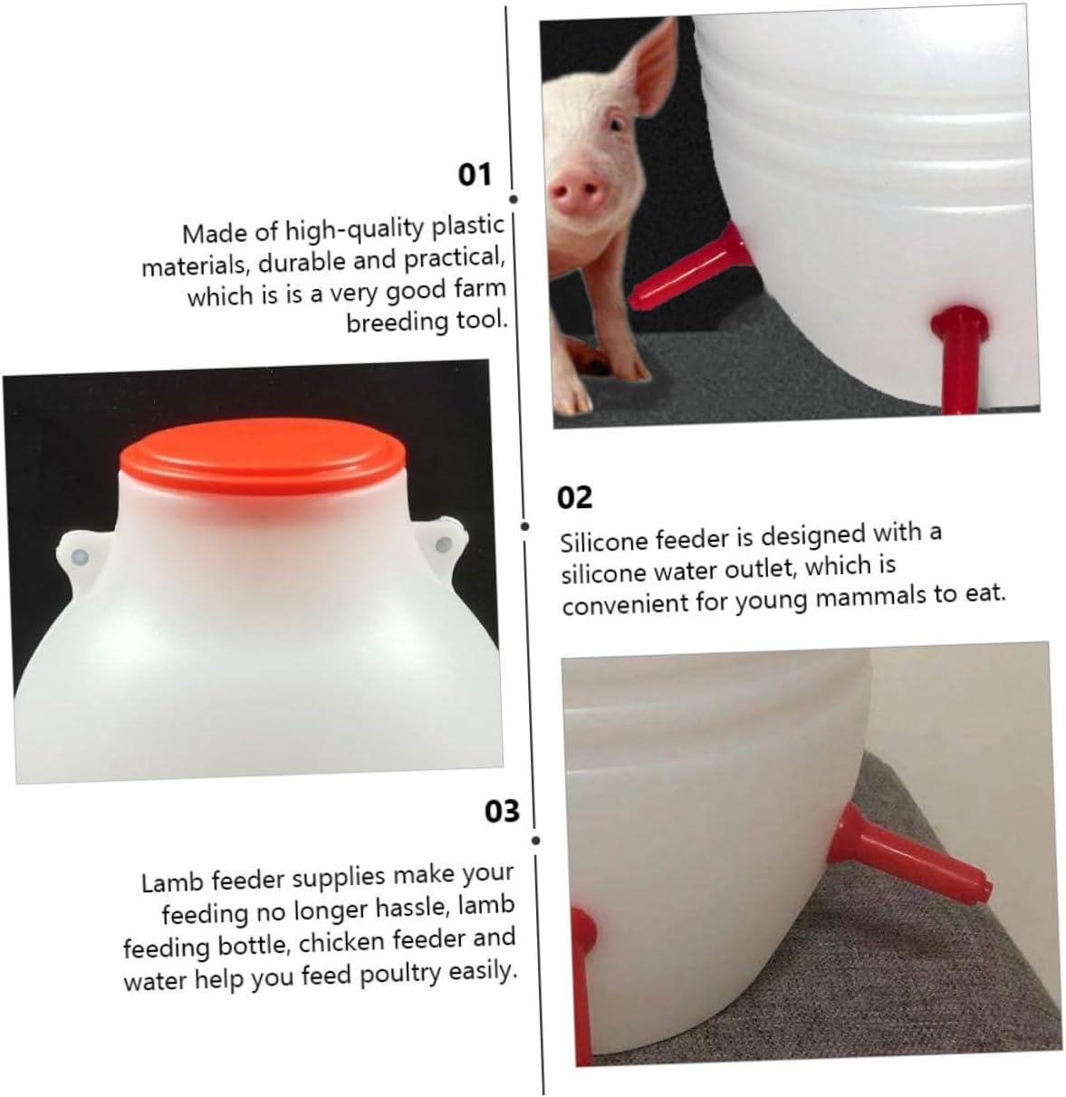 UPKOCH Thickened Bottle Feeding Bottle Nipples Nursing Feeder for Mules Donkeys Pigs Sheep Horses