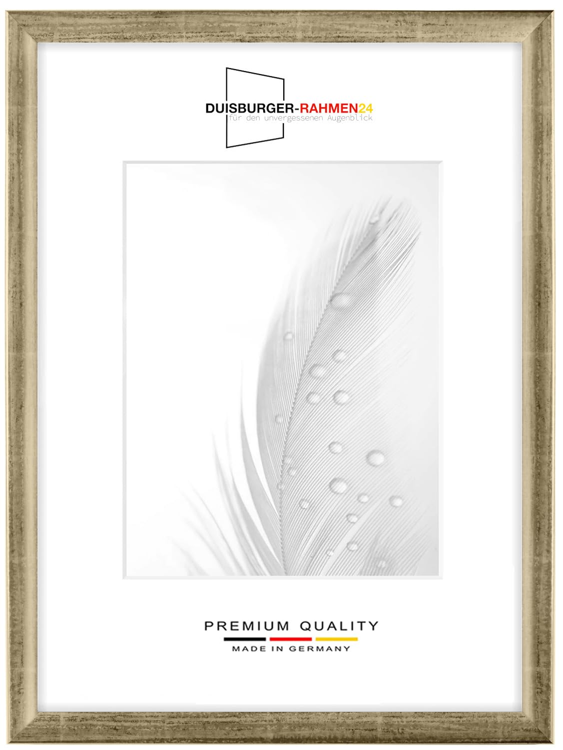 Cadre photo 80x90 cm argent leaf Duisburger-Rahmen24 DR24 en bois MDF 35mm