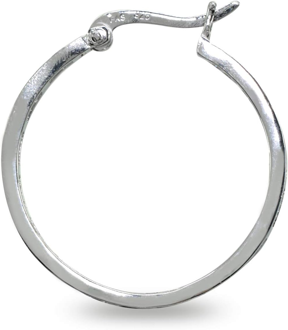 Sterling Silver 3mm Channel-Set Inside Out Cubic Zirconia Round Hoop Earrings, Options Available - Image 4