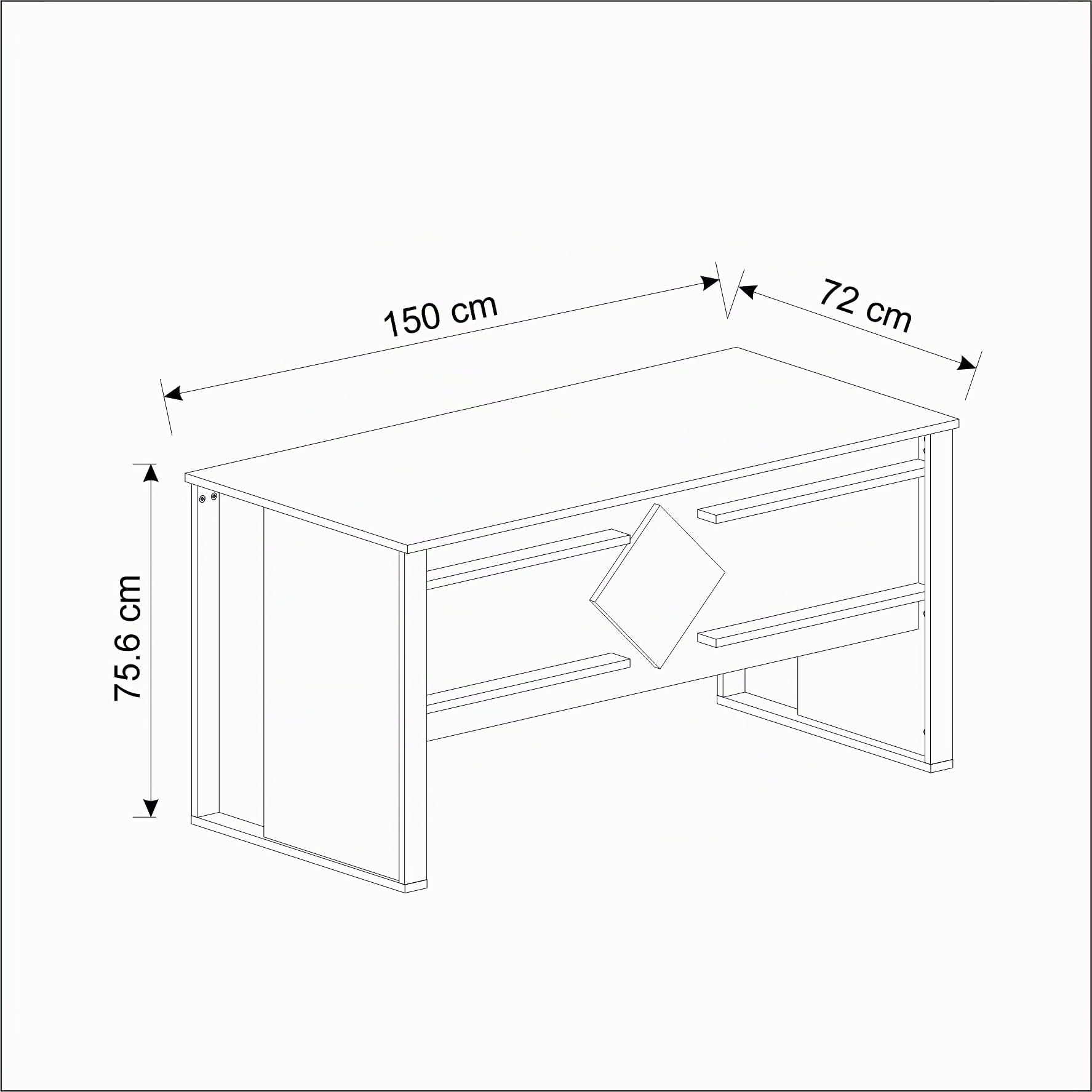 Homidea BOSS Scrivania 150 x 72 x 75,6 cm – Tavolo da ufficio moderno per casa o studio (Antracite-Rovere)