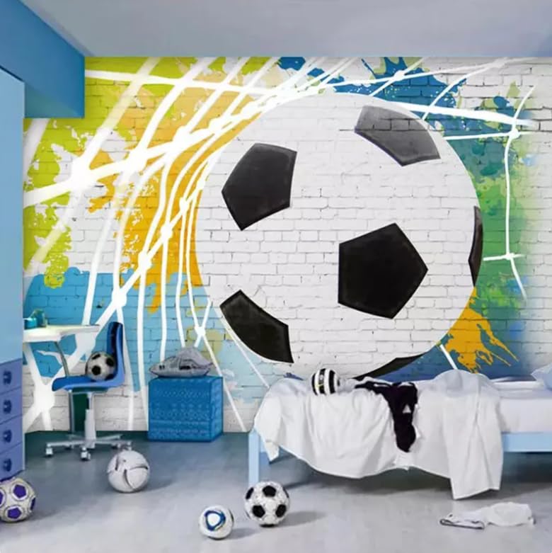 Papier peint football 3D pour relooker une chambre d'enfant sans peindre