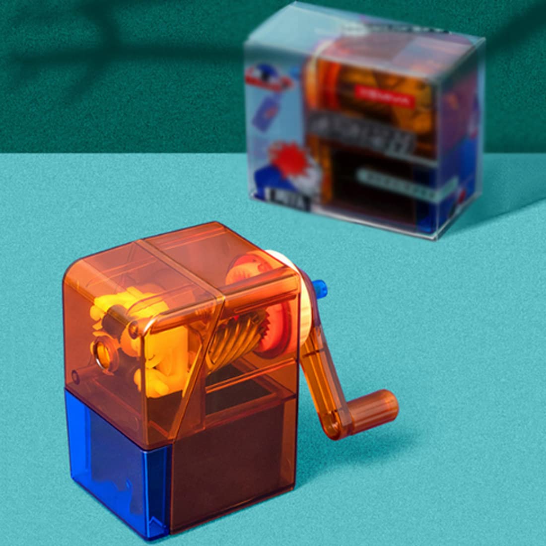 MRKU Lápiz de manivela, Cuerpo Transparente, cojín Antideslizante, Pegatinas Personalizadas Ajustables