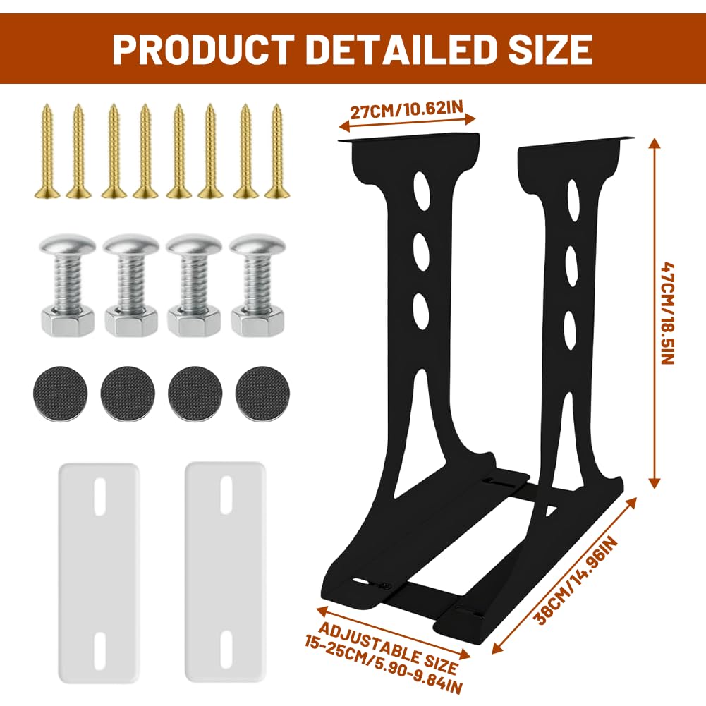 Supporto per PC Sotto Scrivania, Supporto da Tavolo per PC e Supporto da Parete Torre Fino a 35 kg, Supporto per Computer per Scrivania Regolabile in Altezza, Robusta Struttura in Acciaio (Nero)