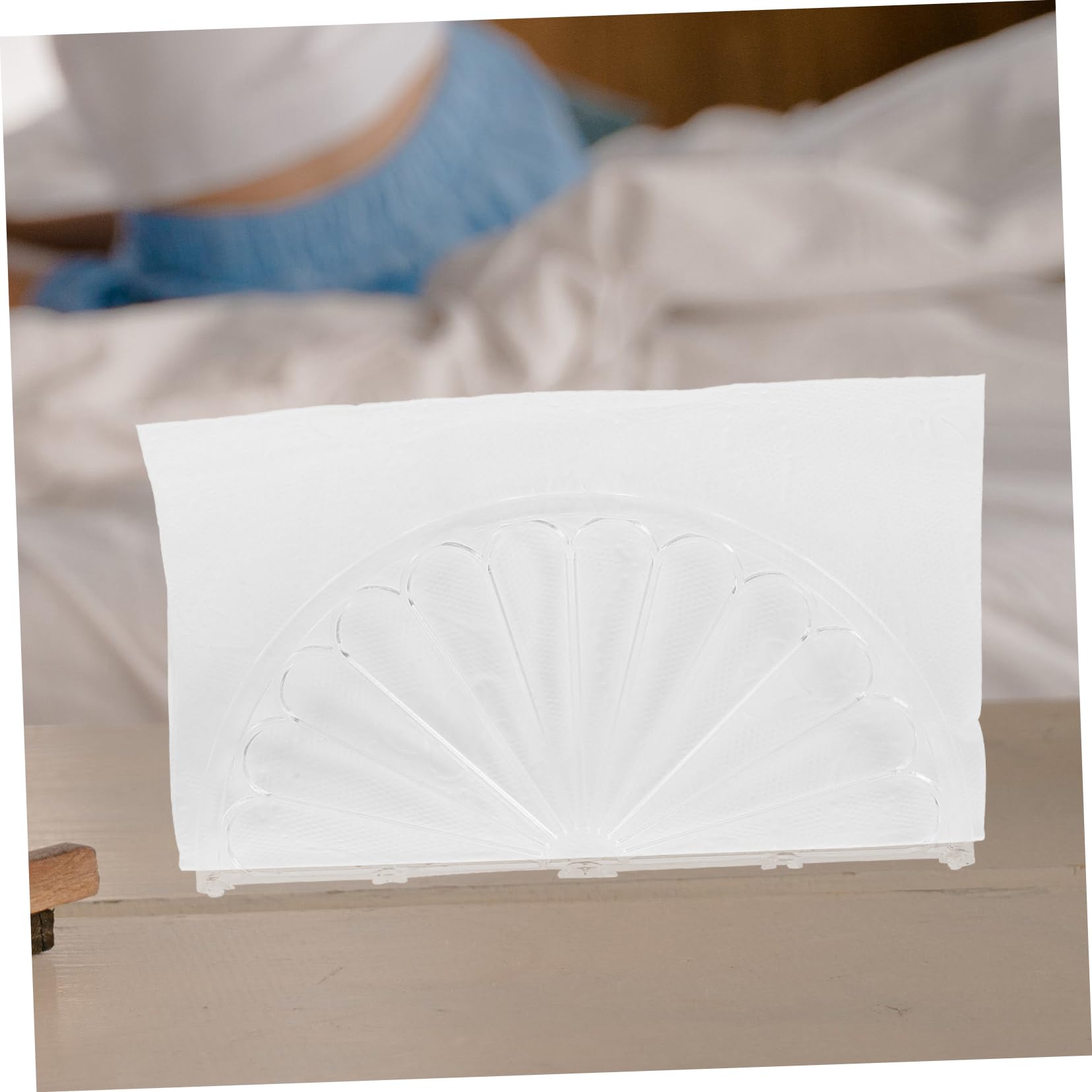 Cabilock Servilletero Transparente Creativo Semicircular En Forma De Pétalo De Naranja, 6 Piezas, Resistente y Compacto, Dispensador De Servilletas Para Hogar, Restaurante y Eventos