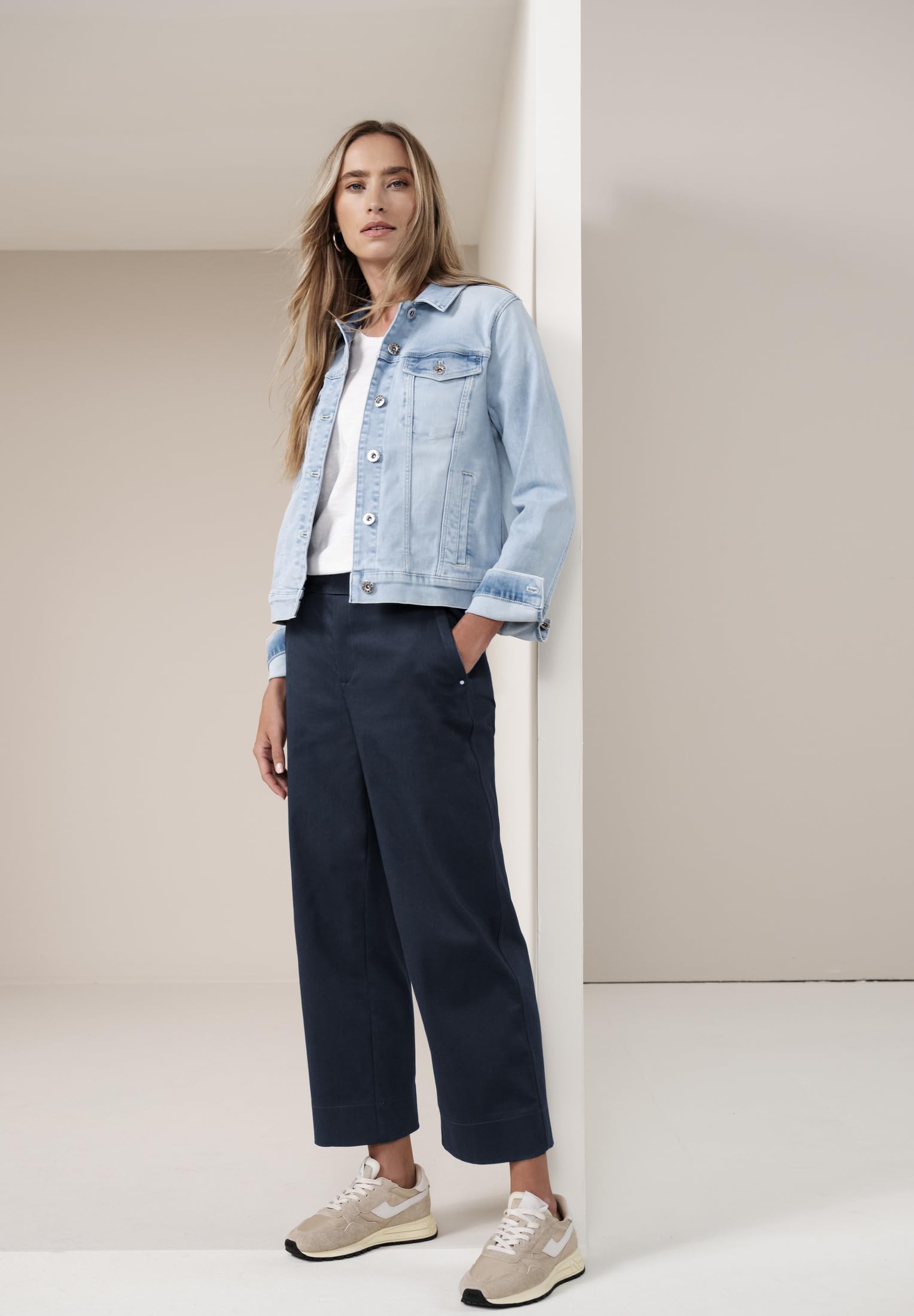 Street One Damen Wide Leg Hose mit Knopfdetail 3817916