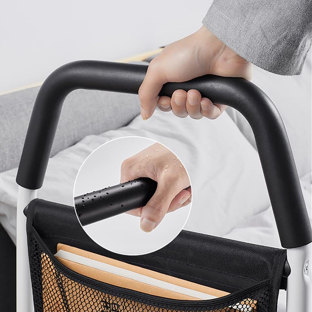 Barandilla Cama Adulto,Barrera Seguridad Cama,Seguridad De Riel De Asistencia De Cama,136 Kg,Altura Ajustable,Empuñaduras Antideslizantes,Seguro Y Estable