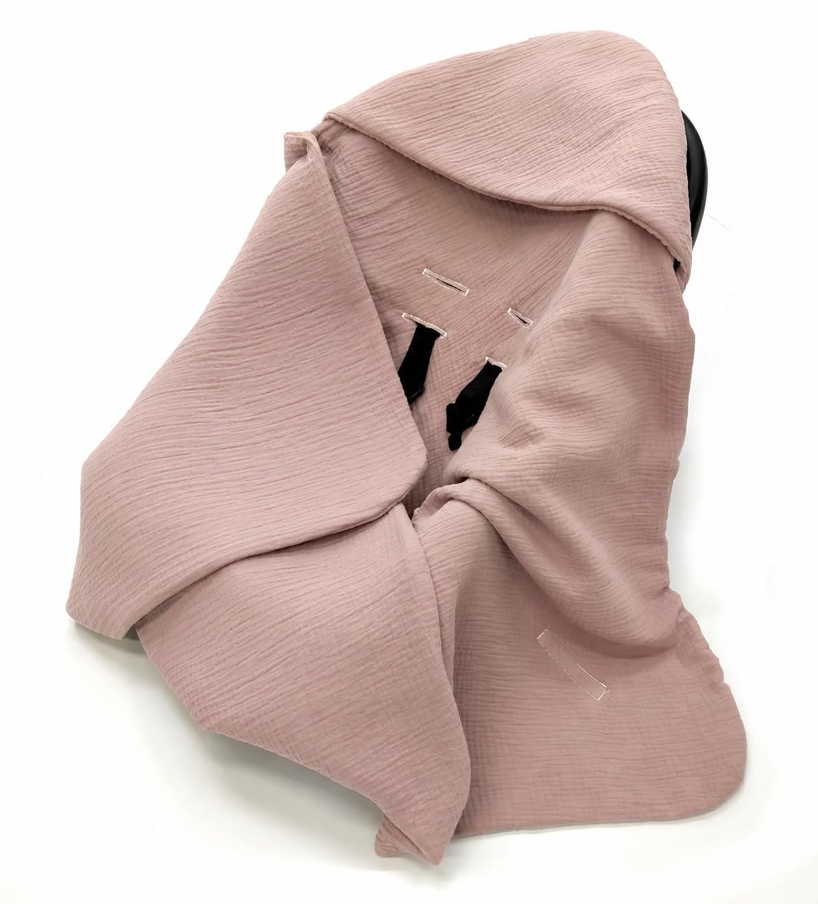 Musselin Einschlagdecke Babydecke 90x90 cm für Babyschale – leichte & dünne Sommerdecke atmungsaktiv, für Kinderwagen und Autositz, für Neugeborene & Kleinkinder, aus Musselin, Oeko-Tex - Rosa