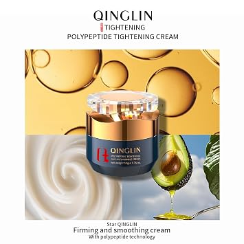 QINGLIN Peptide Face Cream, Firming Moisturizer with Hyaluronic Acid