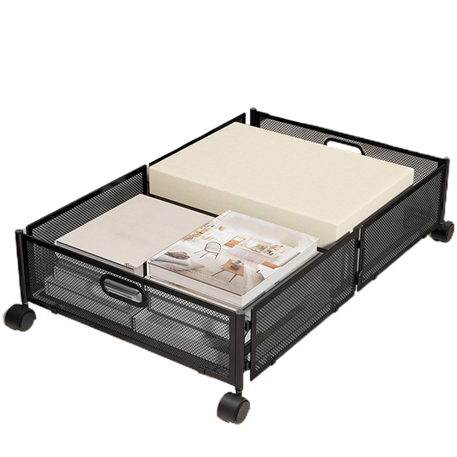 Organizzatore Sotto - Pieghevole, Grande, Pratico | Scatola Di | Stoccaggio Con Ruote Per Scarpe E Abiti Ideali Per Conservare Coperte E Letti Bassi In Piccole Camere Da