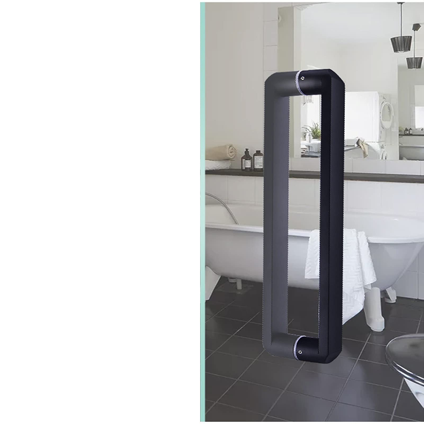 Poignée de porte de douche inox bouton pousser tirer 275mm