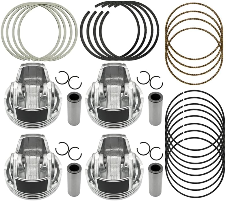 Engine Piston & Piston Rings Kit (STD) - Compatible with Chevy Sonic/Cruze Limited 1.8L (2011-2018) - OEM# 55567934, 55574537, 25192330