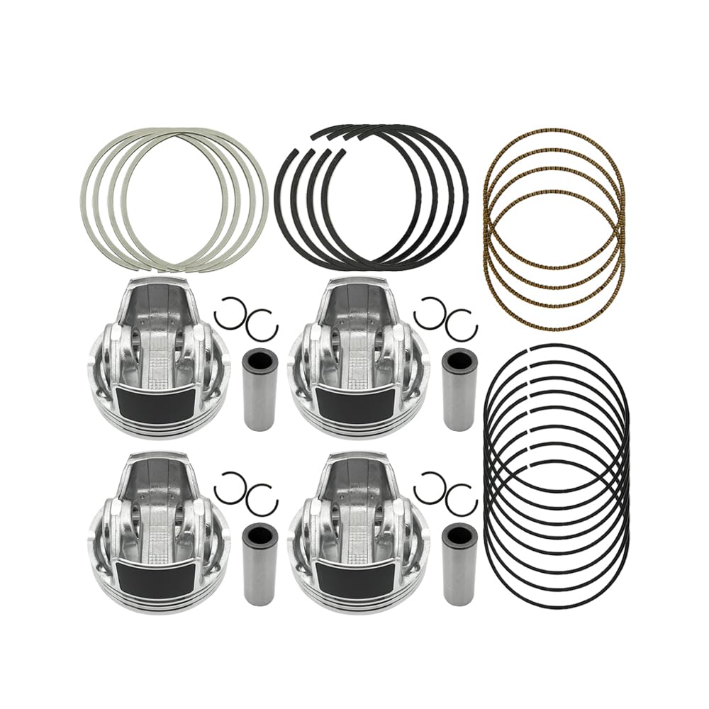 STD Main Rod Bearing & Engine Piston & Piston Rings Kit Fit for 2011-2020 Chevy Sonic Cruze Limited 1.8L, Replace 55568638,93184596