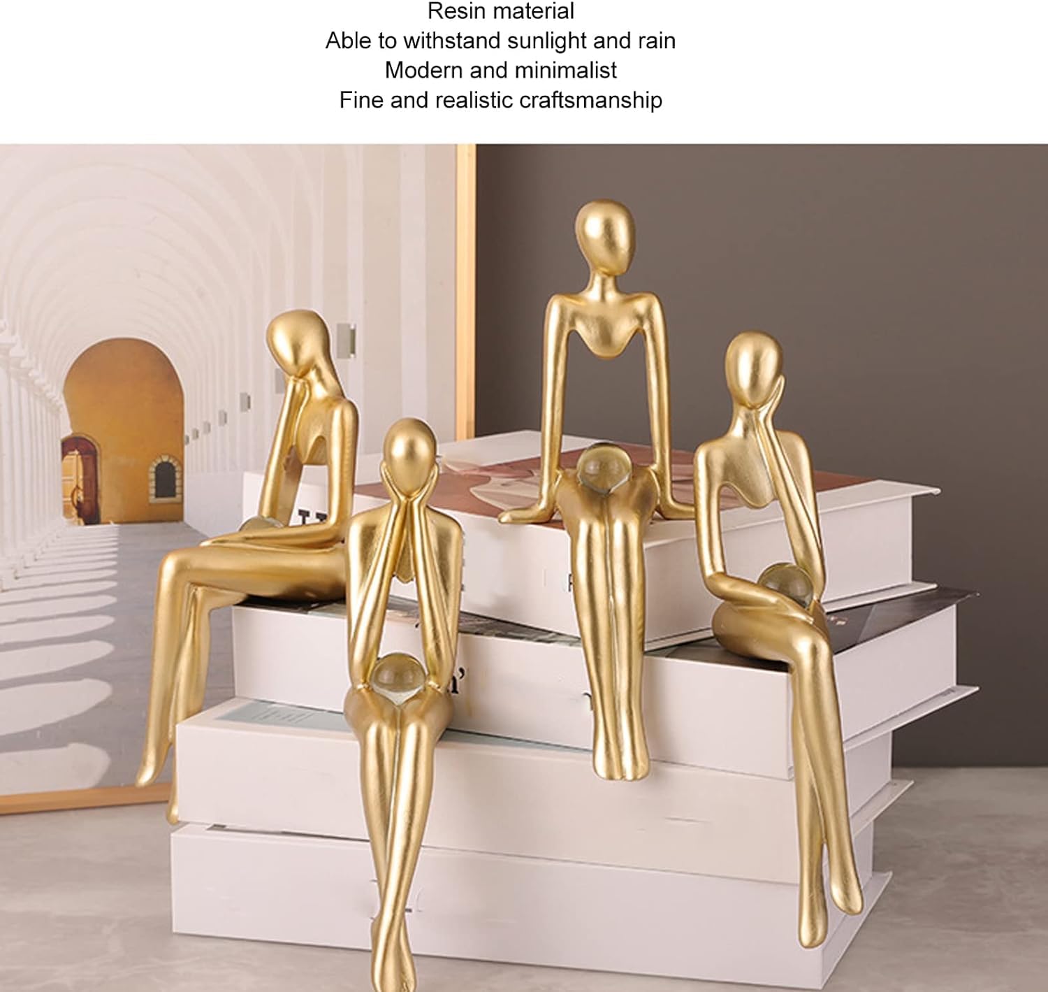 BKEKM Statua Statua di Animale Scultura d'Arte Figurina Seduta Astratta Statua del pensatore Statua di Figurine di personalità Semplice Collezione di Artigianato Decorare