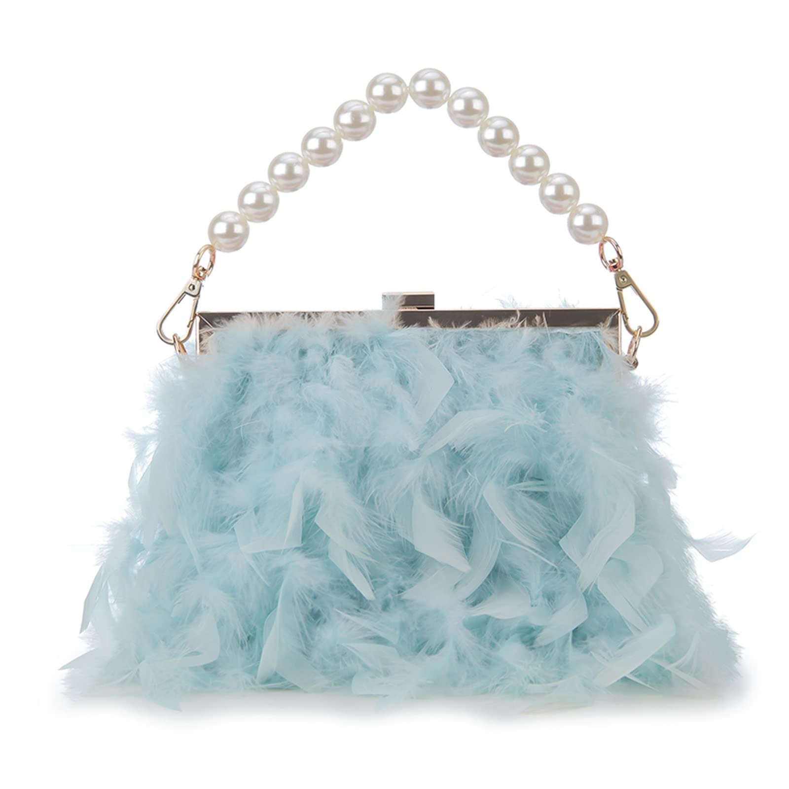 Baby Blue Feather Clutch Bags Rosantica Liquirizia Feather