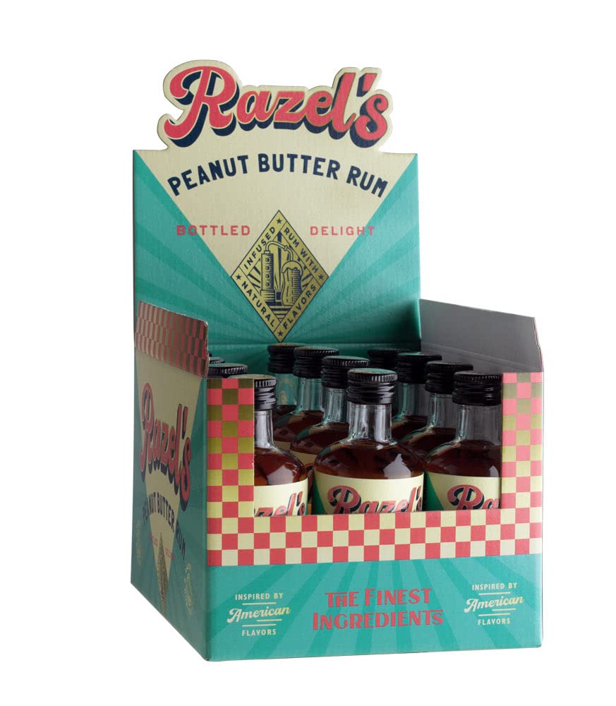 Razel’s Peanut Butter Rum Mini Box, Karibik Rum trifft auf cremige Erdnussbutter! 12 x 0,05 L