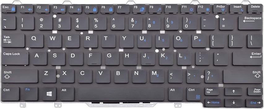 Replacement Keyboard Compatible with Dell Latitude 3340 3350 E3340 7350 E5450 E5470 E7450 E7470 13 7000 2-in-1 7350 Black US Layout Without Pointer No Backlight