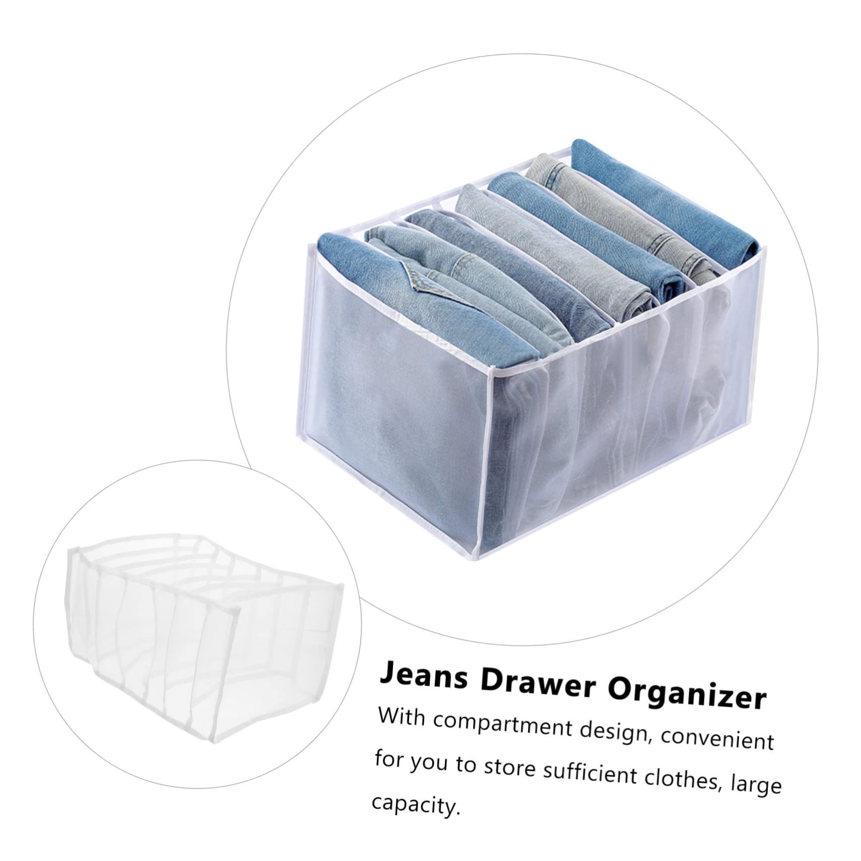 Cabilock 6piezas Organizador De Ropa Plegable Compartimentos Para Jeans y Ropa Interior Para Armarios Mantiene El El
