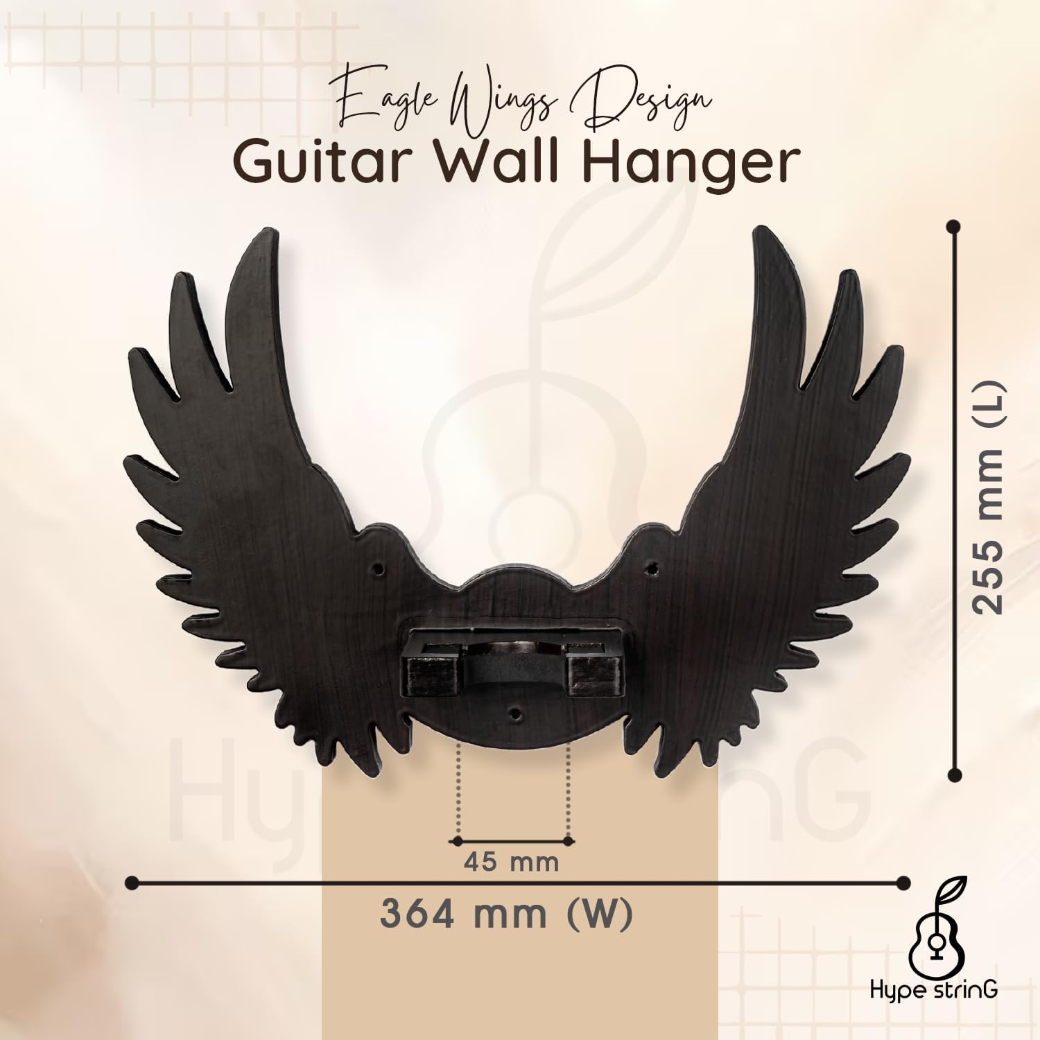 Guitar Wall Hanger || Wooden Guitar Hanger/Stand - Eagle Wings Design || For Acoustic,Electric Guitars and Ukulele ||