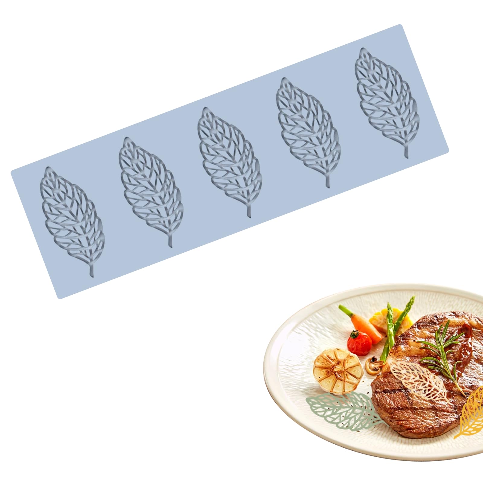 Cerctla Grey Leaves Shape Silicone Mold, Silicone Leaf Molds For Cake, Leaves Shape Cake Fondant Mold For Shaping Melted Sugar Paste, Chocolate, Fondant, Butter, Soap Diy Craft