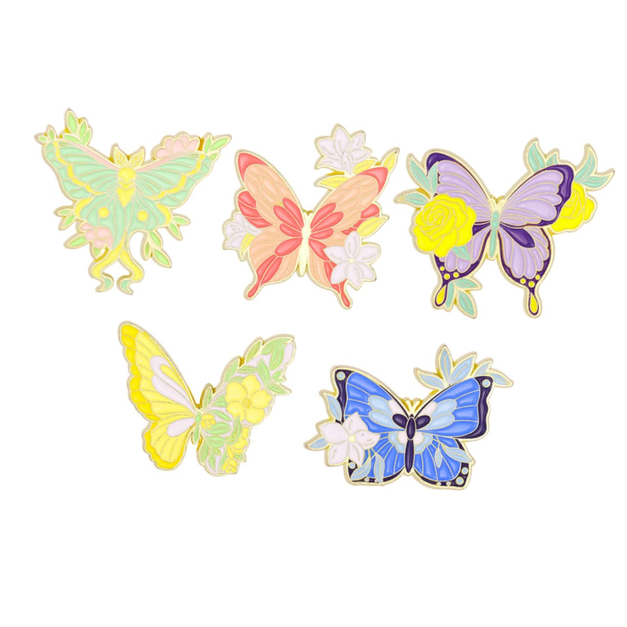 BESTYASH Spilla A Farfalla Decorazioni Floreali Spille Smalto Farfalle Spilla Per Giacche Spilla Farfalle Perno Della Fibbia Della Sciarpa Spilla Decorativa Per Foulard Lega