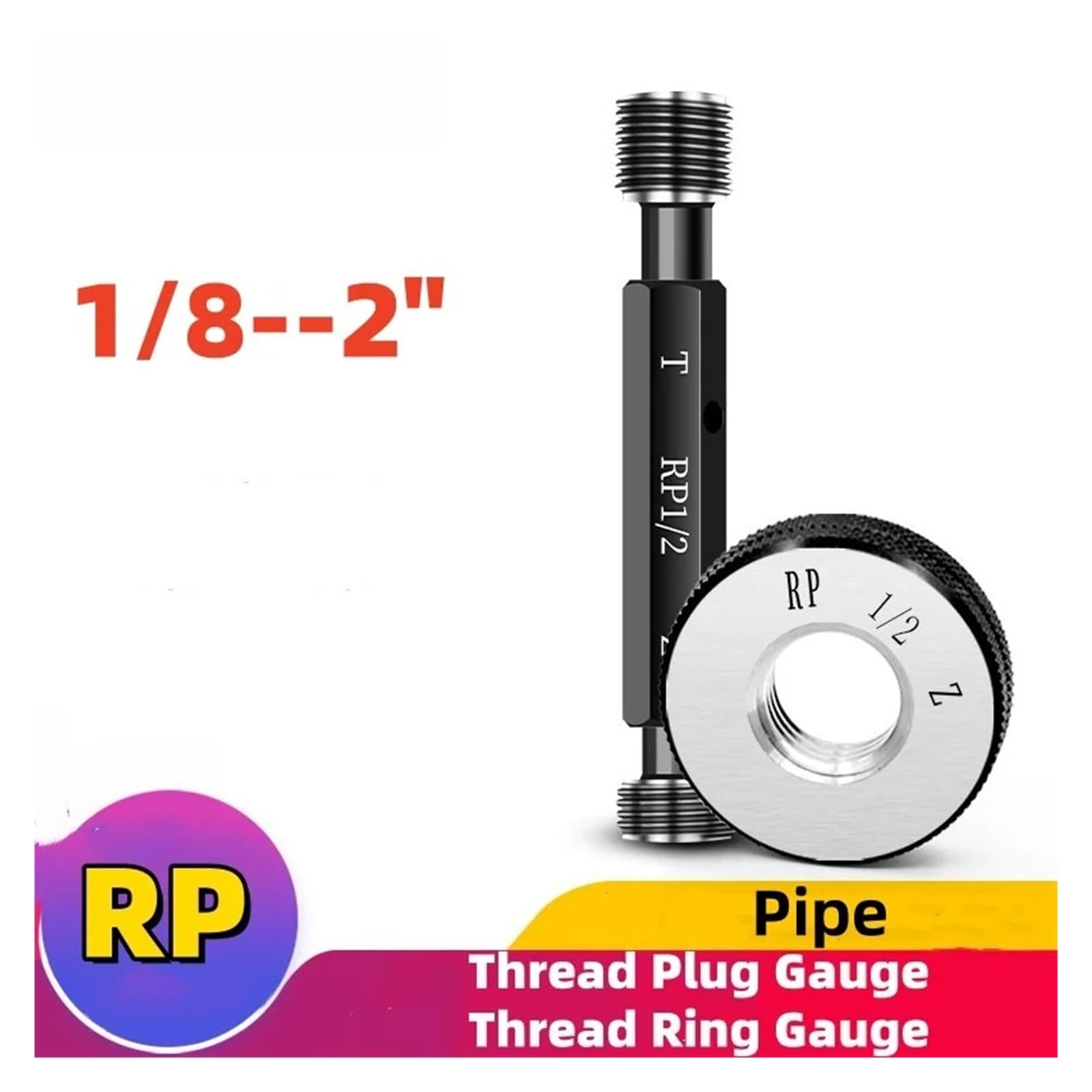 Miernik do gwintów RP - precyzyjne narzędzie pomiarowe do gwintów rurowych(Rp 1/2 RP Plug Gauge)