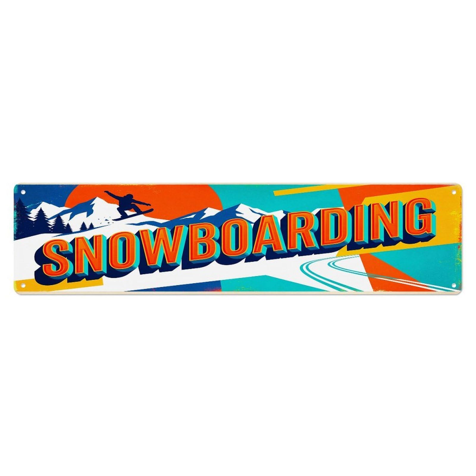 Olhnbad 4X16inch(10X40cm) Vintage Snowboarding Outdoor Activity Sports Metal Tin Sign
