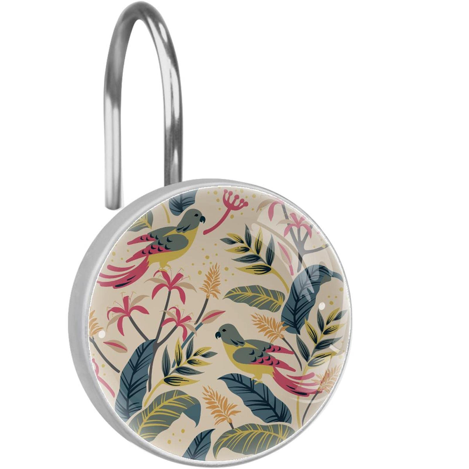 Crochets rideau douche cristal oiseau | Déco chic nature