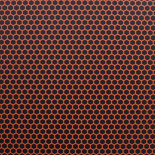 Image of KYDEX Thermoform Sheet - (Honeycomb Camo) - (Hunter Orange /Black - Reversed) - (12in x 12in) - (1 Sheet) - (for Holster Making, Cosplay, Hobby) - (USA Made)