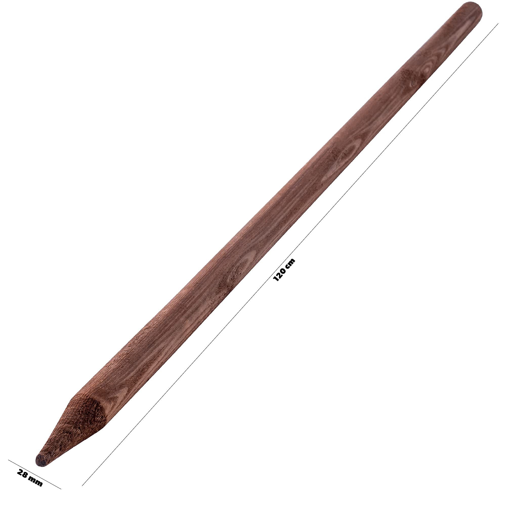 KADAX Drewniane słupki, odporne na warunki atmosferyczne, laski ogrodowe do podtrzymywania krzewów i stabilizacji małych drzew, impregnowane patyczki do roślin (28 x 120 cm, 20 szt.)