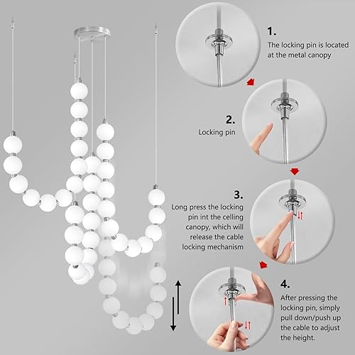 Miniatura 2 de Candelabros modernos LED regulable luz acrílica bolas de techo iluminación colgante para sala de estar comedor dormitorio luces colgantes ajustables