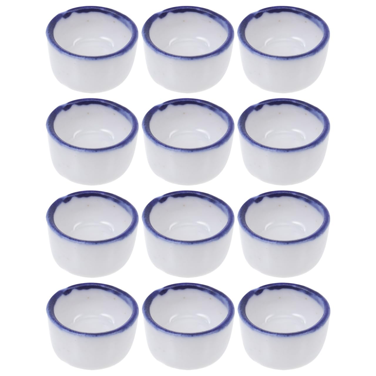 CIYODO Mini Water Bowl Collection For Reptiles 12 Pieces Ceramic Feeding Bowls Spider Food Sink For Small Animals