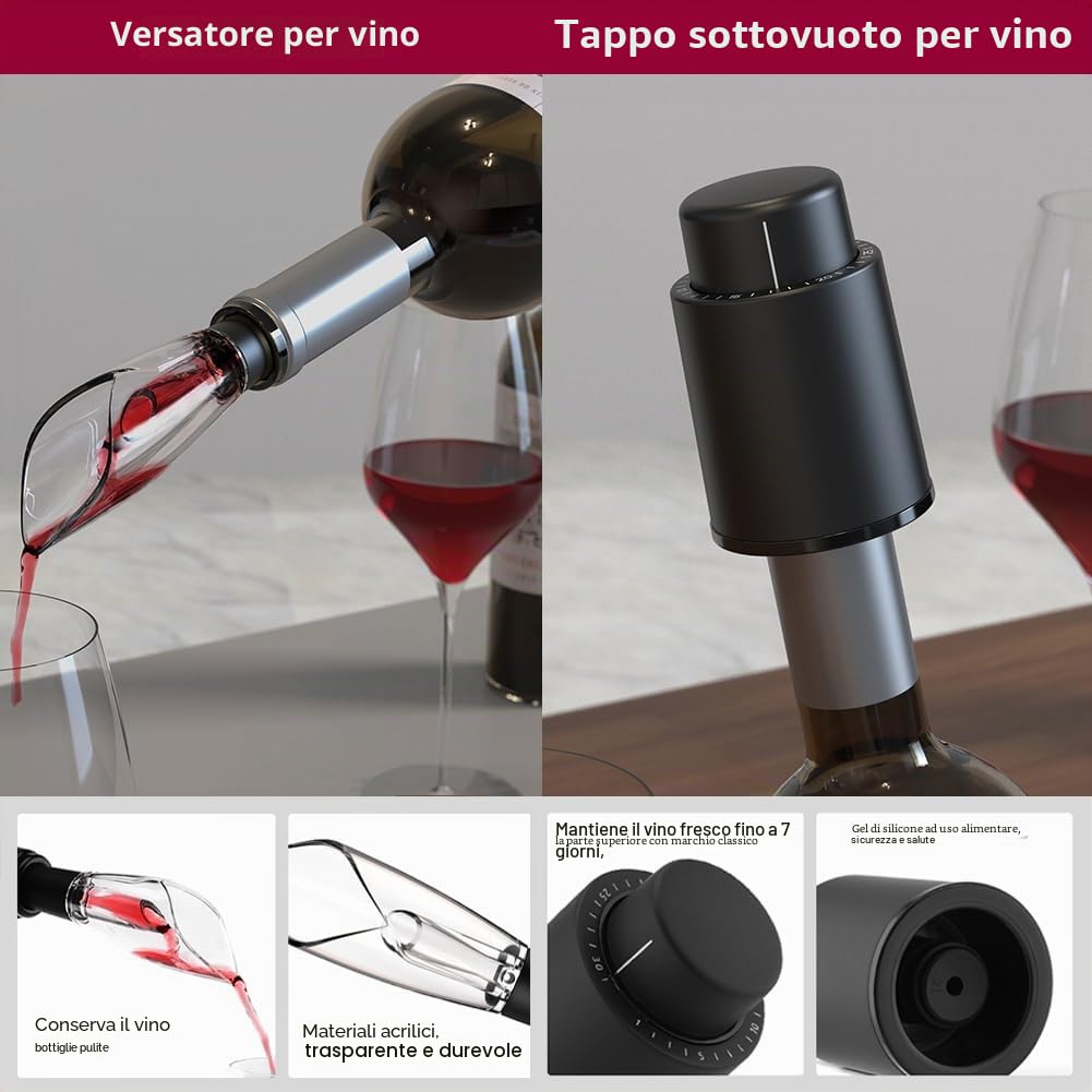 Cavatappi Elettrico per Vino Set Apribottiglie Automatico Oro Rosa
