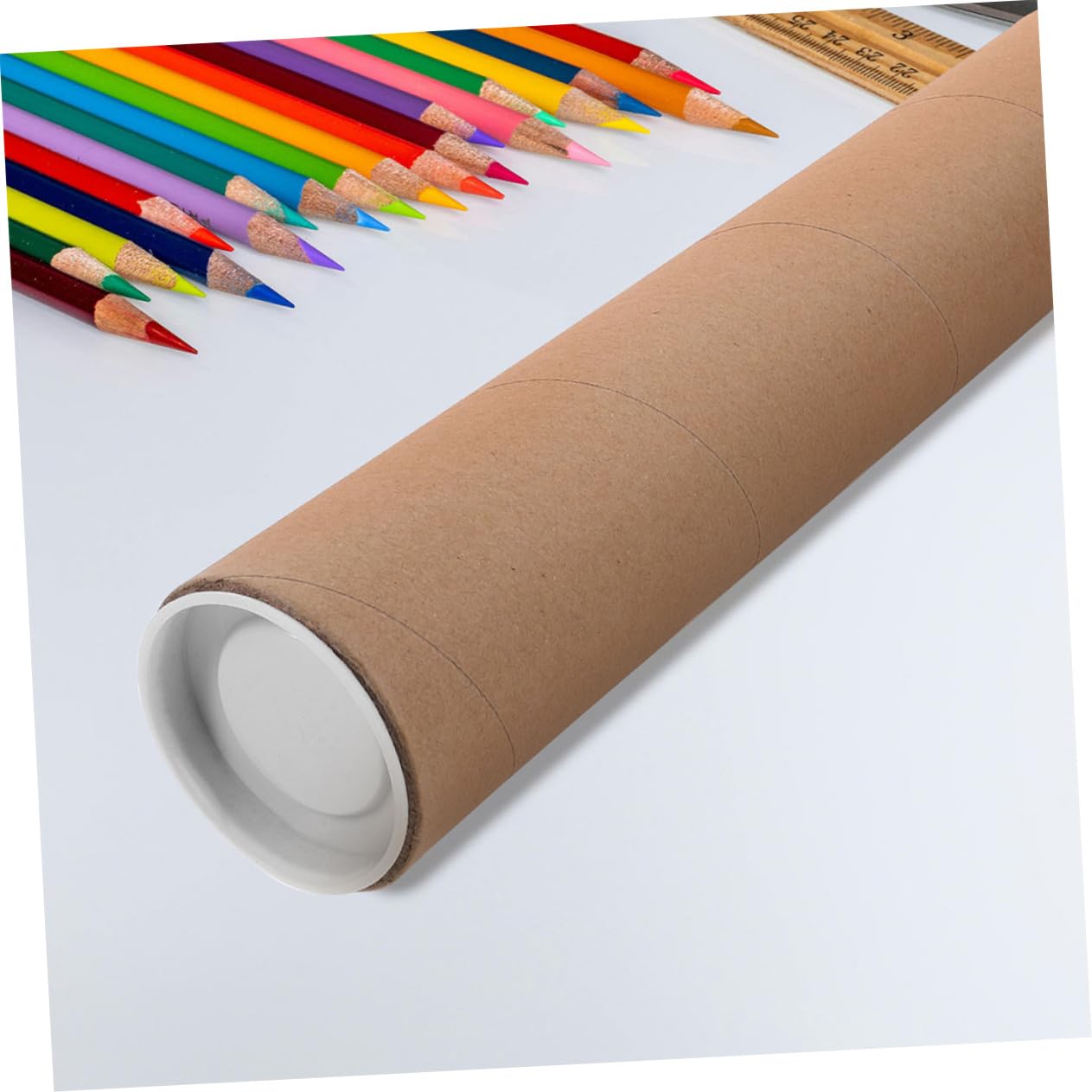 6pièces Tube Expédition Carton Kraft Robuste Pour Affiches Et Documents De Cylindres De Rangement Avec Pour Art