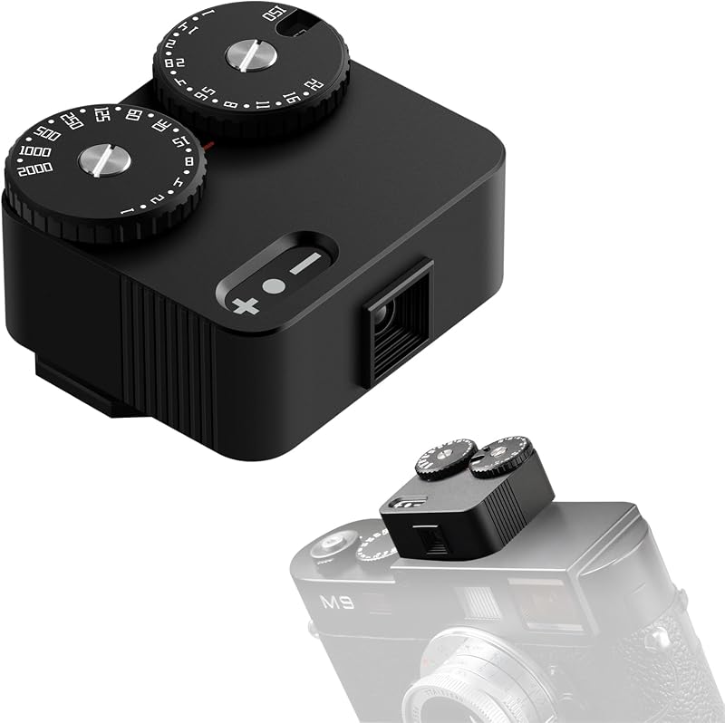 TTARTISAN Light Meter II, Adjustable ISO Aperture and Shutter Speed with Cold Shoe Lightmeter for Film Camera Light Meter Photography (Black)