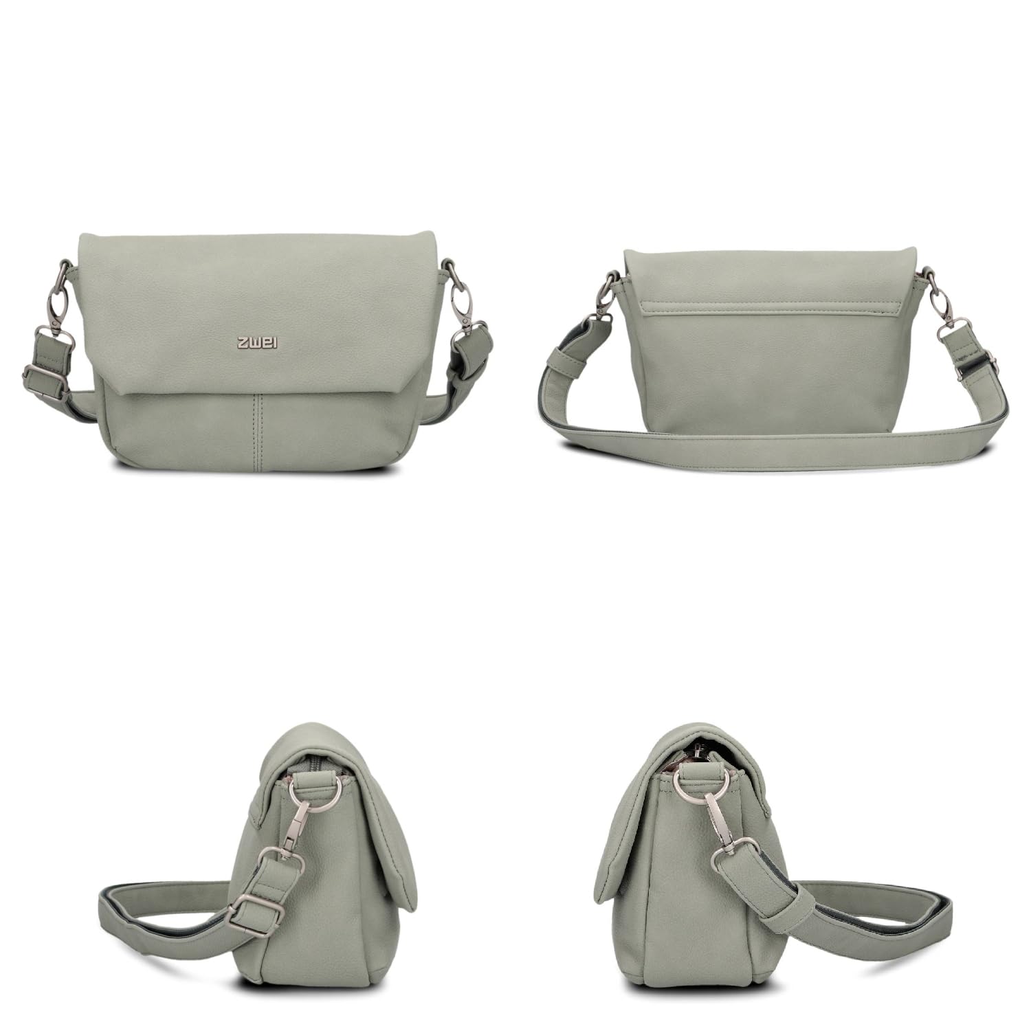 Zwei Damen Handtasche Mademoiselle.M M40 kleine Umhängetasche 1 Liter Crossbody-Bag mit Magnetklappe & Reißverschluss klassisch-elegante Abendtasche in Trapezform