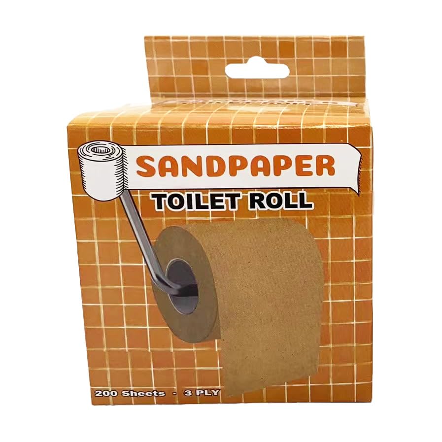 Sandpaper Printed Novelty Toilet Paper | 3-Ply Funny Toilet Paper | Perfect Gag Gift & Prank Prop | Bathroom Humor | 200 Sheets on each roll