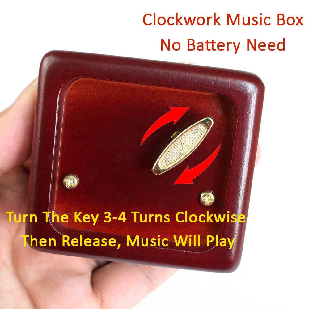 Sinzyo Music Box Vintage Wood Carved Mechanism Musical Boxs Gift