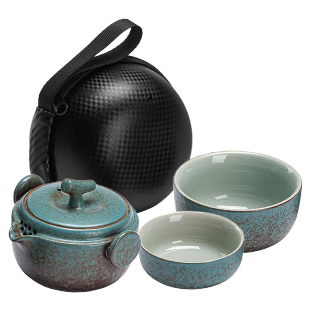 Juego de té portátil japonés de cerámica para uso individual en casa