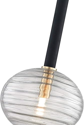 Miniatura 5 de Hudson Valley Lighting 2410-AGB Breton - Colgante LED de 1 luz - 8.5 pulgadas de ancho por 14.75 pulgadas de alto, color acabado latón envejecido