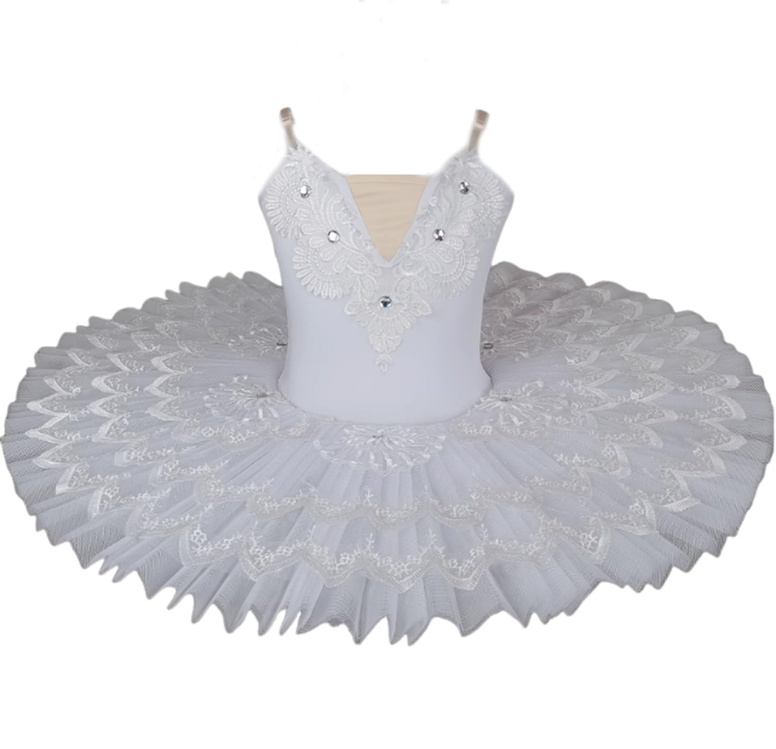 Tutú de Ballet para Niña Tutú Bordado con Lentejuelas para Niñas Vestido de Fiesta de Bailarina Vestido de Entrenamiento para Actuaciones(150Cm)