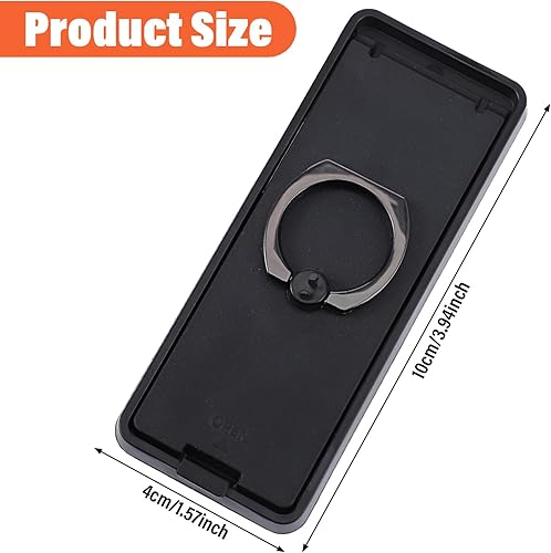 Miniatura 2 de Soporte universal negro para tableta, ajustable, plegable, con 360 asas, soporte para anillo de agarre con parche adhesivo, accesorios de escritorio