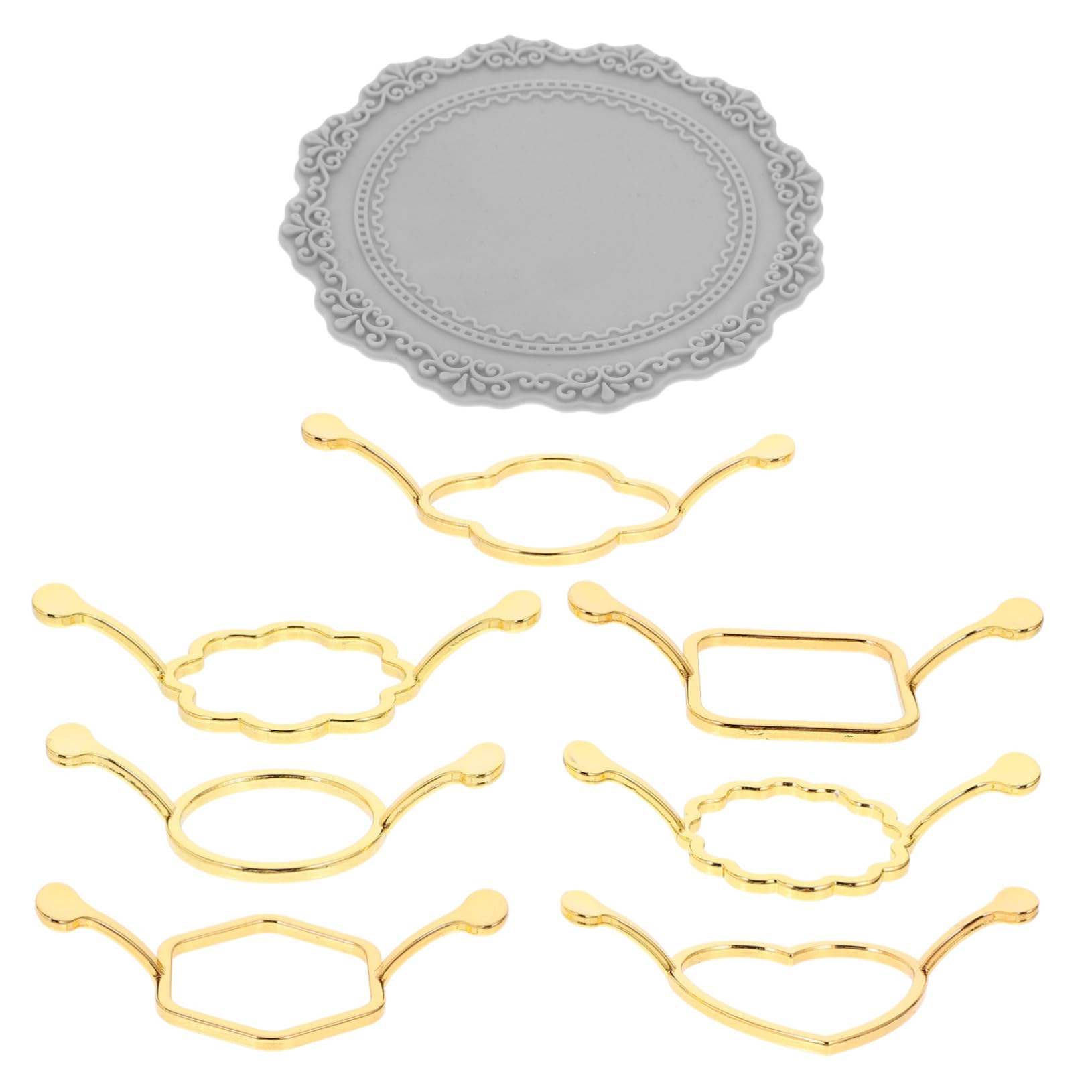 Sewroro 3ensembles Moules Métal pour Cachets De Cire avec Tapis Motifs Ronds Et Floraux pour Invitations Enveloppes Et