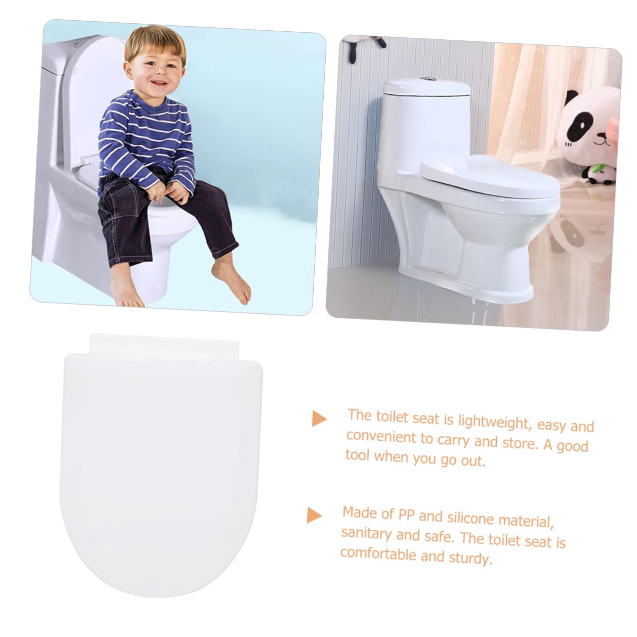 Asiento Ligero y Cómodo para Ir al Baño de Entrenamiento para Niños en Color Blanco Material Pp Resistente Adecuado para Entrenamiento de Orinal en Casa Salir