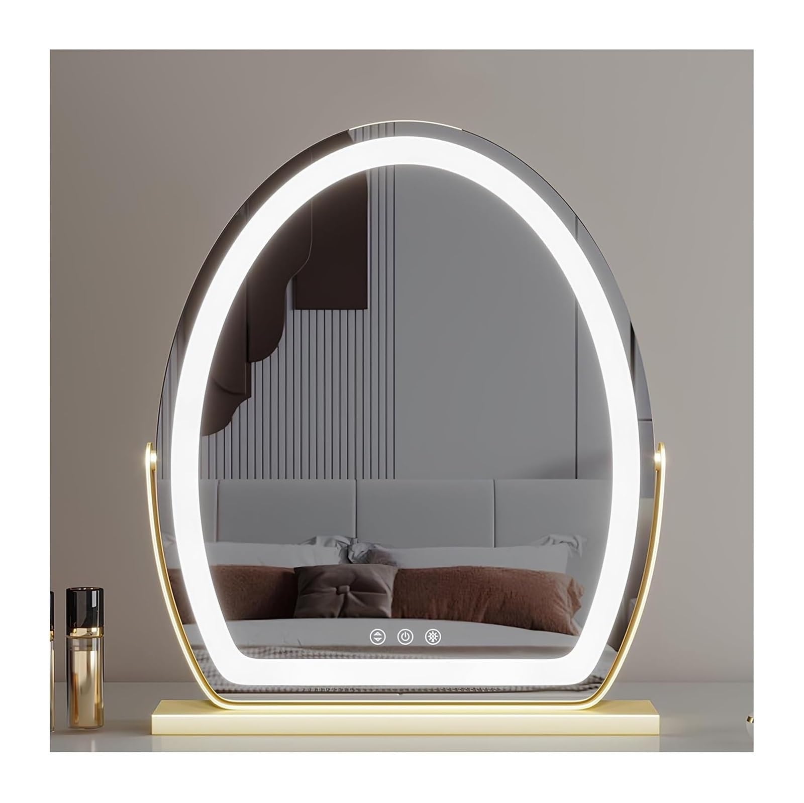 Miroir de courtoisie Hollywood avec lumières pour réussir votre maquillage du jour