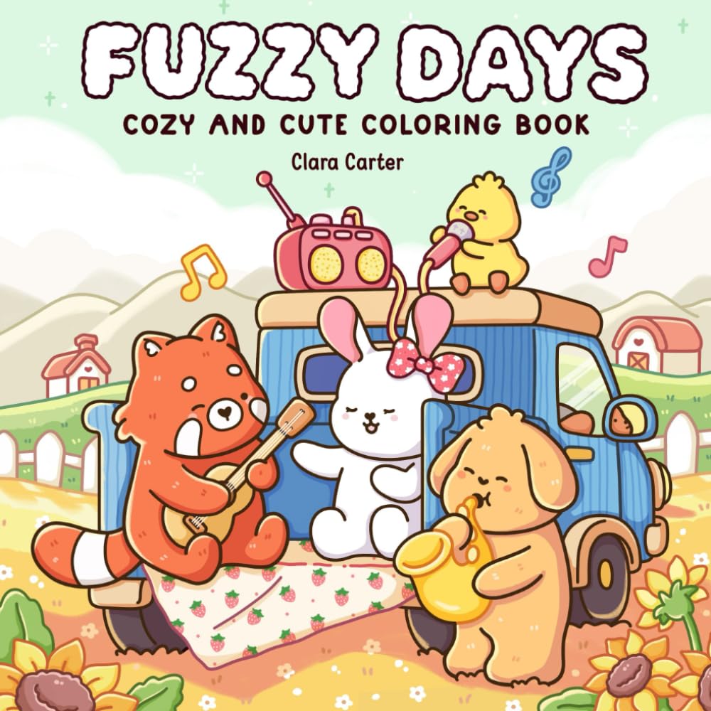 Fuzzy Days: Coloring Book for Adults and Teens featuring Cozy Daily Moments with Little Buddies and Comfy Designs for Relaxation
